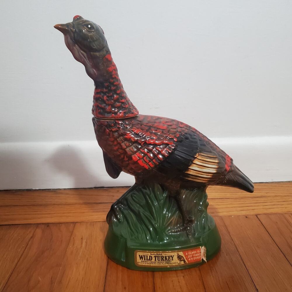 Vintage Austin Nichols Bourbon Whiskey Decanter No.6 Wild Turkey EMPTY Decor